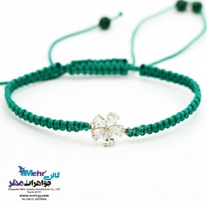 دستبند طلا و بافت - طرح گل بولگاری-SB0155